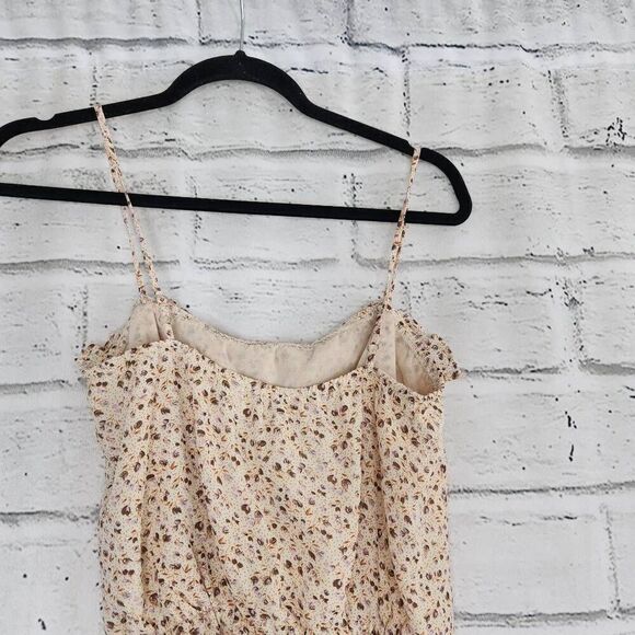 Nectar Clothing Women's Cream Floral Spaghetti Strap Boho Peplum Top Size Small - Picture 5 of 9